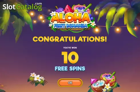 Скрин7. Aloha: Fruit Bonanza слот