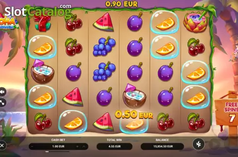 Скрин8. Aloha: Fruit Bonanza слот