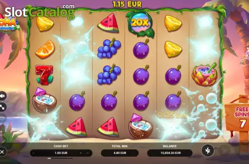 Скрин9. Aloha: Fruit Bonanza слот