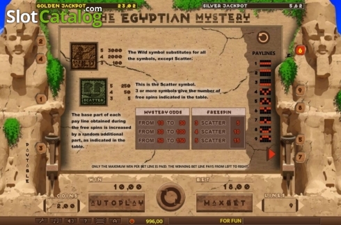 Скрин5. The Egyptian Mystery слот