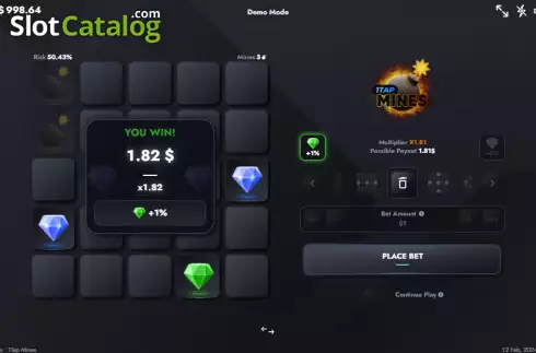 Скрин3. 1Tap Mines слот