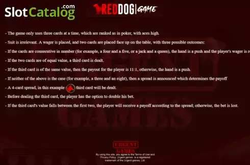 Скрин6. Red Dog Poker слот