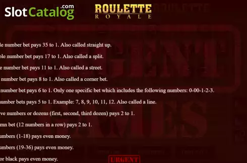 Скрин9. European Roulette (Urgent Games) слот