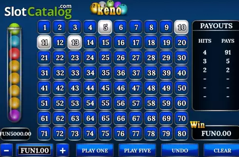 Скрин3. Keno (Urgent Games) слот