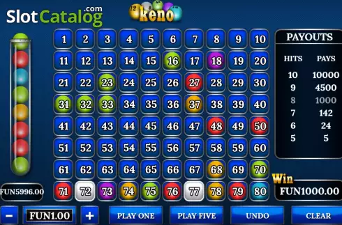 Скрин8. Keno (Urgent Games) слот