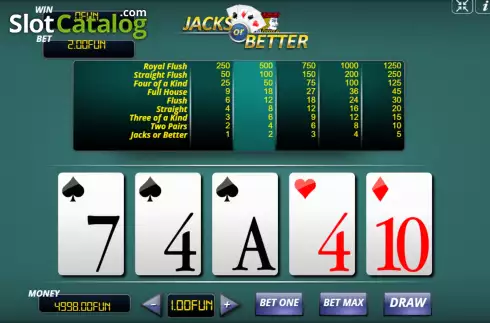 Скрин3. Jacks Or Better (Urgent Games) слот