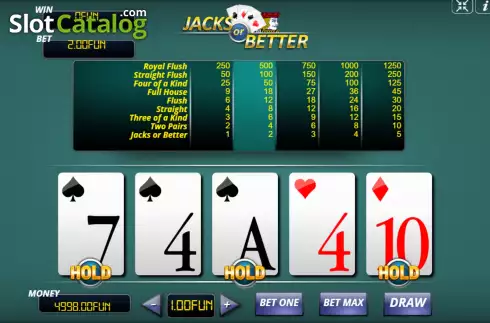Скрин4. Jacks Or Better (Urgent Games) слот