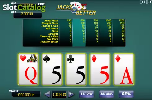 Скрин8. Jacks Or Better (Urgent Games) слот