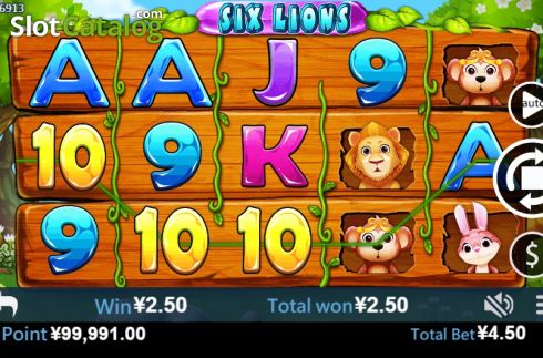 Скрин3. Six Lions слот