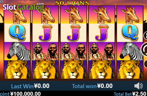 Скрин2. 50 Lions слот
