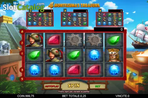 Скрин2. 4 Montezuma's Treasure слот