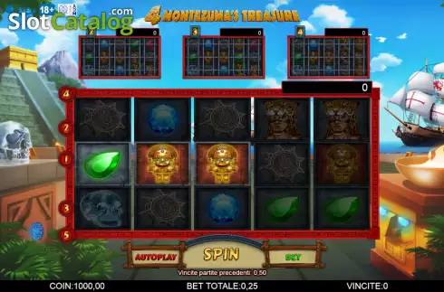 Скрин4. 4 Montezuma's Treasure слот