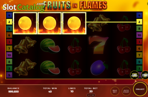 Скрин4. Fruits in Flames слот