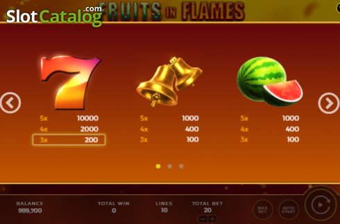 Скрин6. Fruits in Flames слот