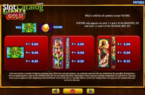 Скрин6. Giant's Gold (WMS) слот