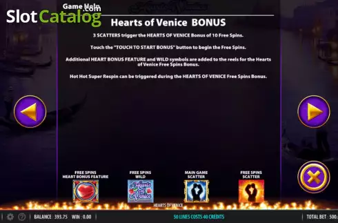 Скрин9. Hearts of Venice слот