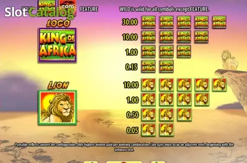 Скрин9. King of Africa (WMS) слот