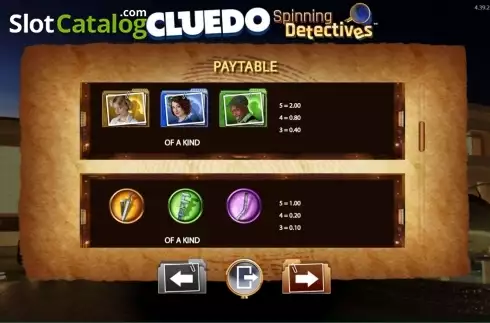 Скрин3. CLUEDO Spinning Detectives слот