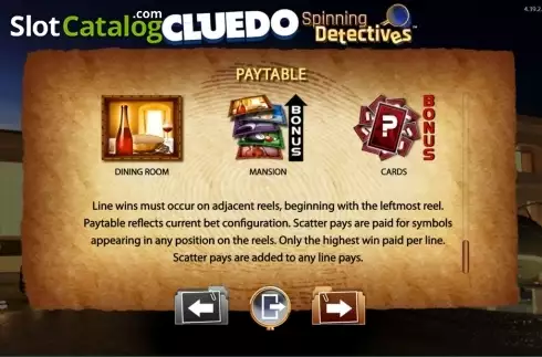 Скрин6. CLUEDO Spinning Detectives слот