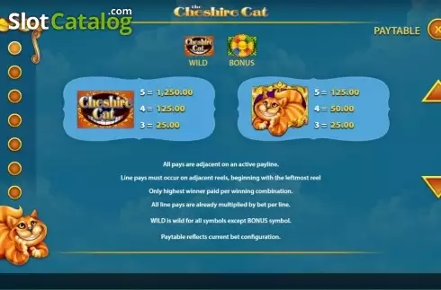 Скрин2. The Cheshire Cat слот