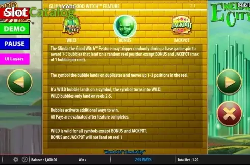 Скрин4. Wizard of Oz: Emerald City слот