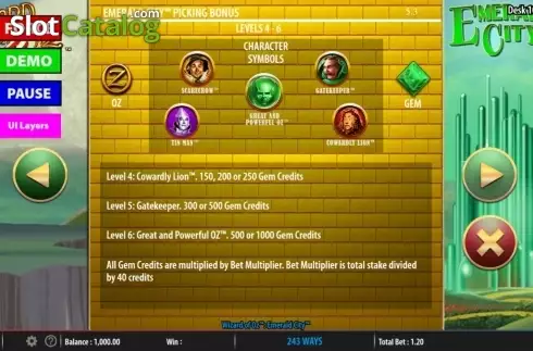 Скрин9. Wizard of Oz: Emerald City слот