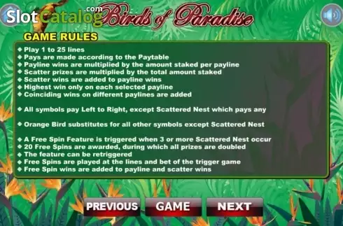 Скрин3. Birds Of Paradise (Wager Gaming) слот