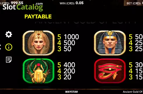 Скрин5. Ancient Gold of Egypt слот