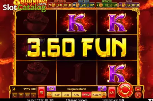 Скрин6. 9 Burning Dragons слот