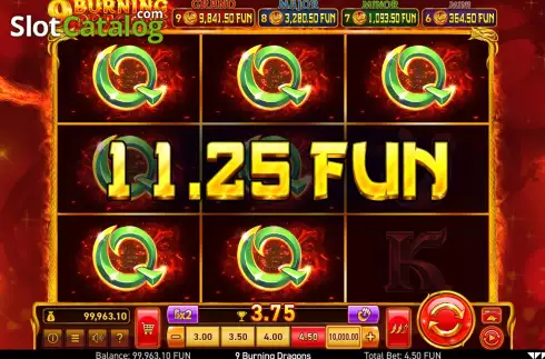 Скрин7. 9 Burning Dragons слот