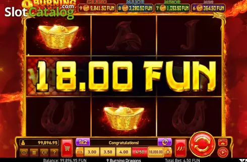 Скрин8. 9 Burning Dragons слот