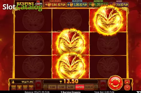 Скрин9. 9 Burning Dragons слот