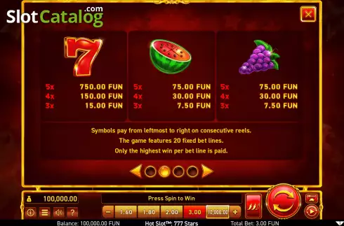 Скрин9. Hot Slot: 777 Stars слот