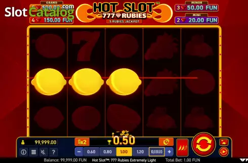 Скрин3. Hot Slot: 777 Rubies Extremely Light слот
