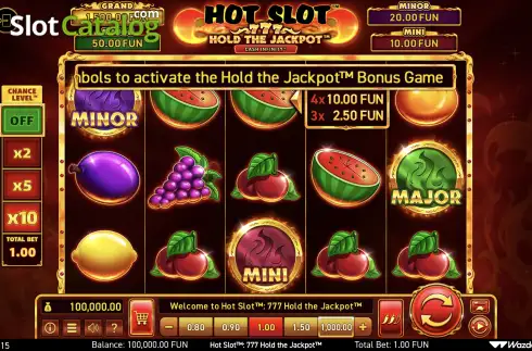 Скрин2. Hot Slot: 777 Hold the Jackpot слот