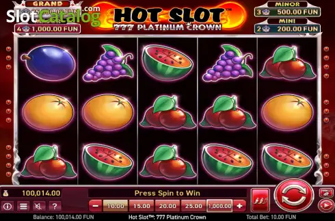 Скрин2. Hot Slot: 777 Platinum Crown слот