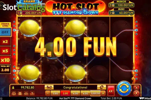 Скрин5. Hot Slot: 777 Diamond Crown слот