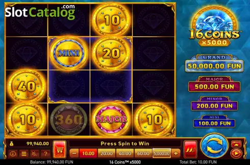 Скрин2. 16 Coins x5000 слот