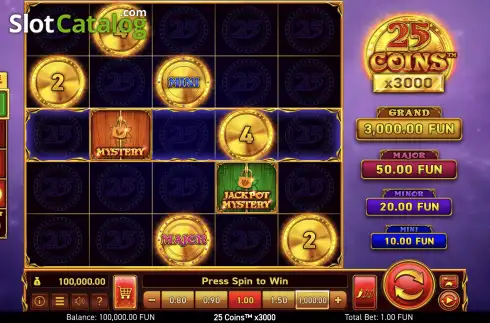 Скрин2. 25 Coins x3000 слот