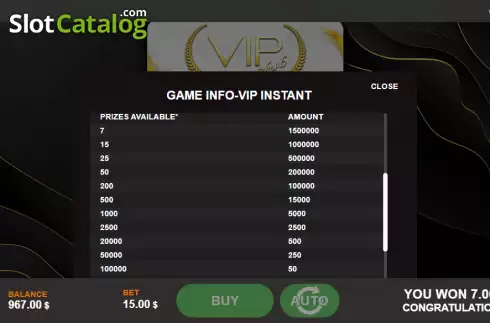Скрин5. Vip Club слот