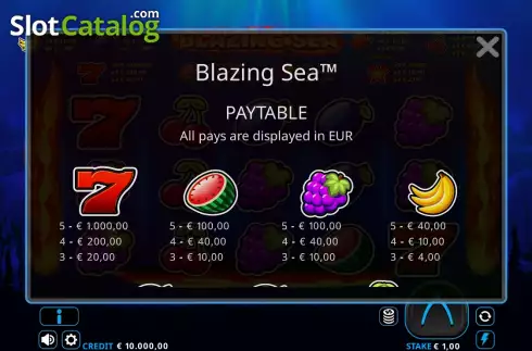 Скрин7. Blazing Sea 5 слот