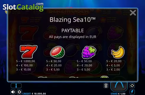 Скрин6. Blazing Sea 10 слот