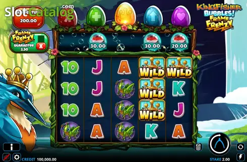 Скрин2. Kingfisher Bubbles Frame Frenzy слот