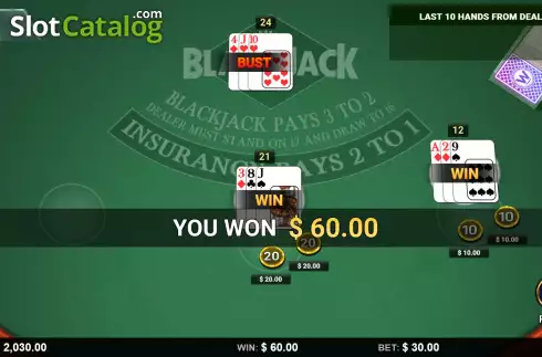 Скрин3. Blackjack (Wizard Games) слот