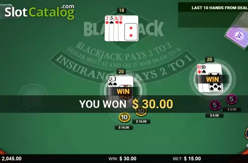 Скрин4. Blackjack (Wizard Games) слот