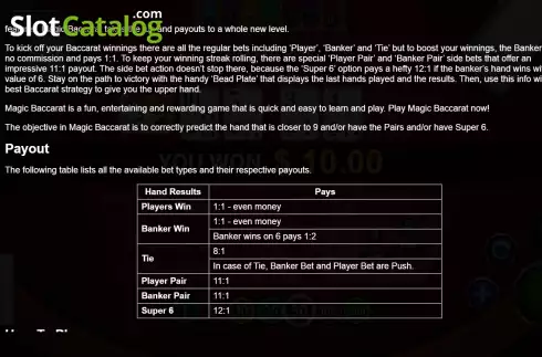 Скрин4. Magic Baccarat слот