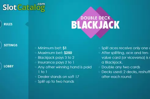 Скрин7. Double Deck Blackjack (Woohoo) слот