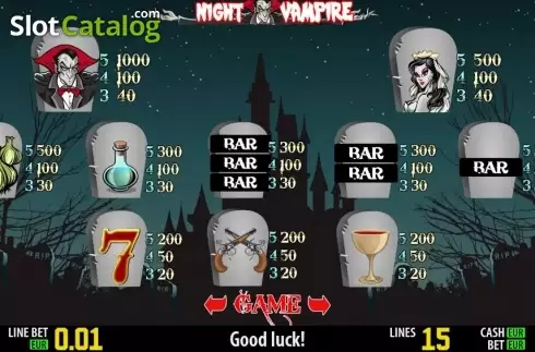 Скрин2. Night Vampire HD слот