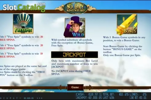Скрин3. 80 Day Adventure HD слот