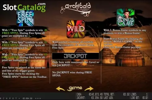 Скрин3. Archibald Discovering Africa HD слот
